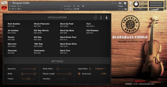 蓝草小提琴Red Room Audio Traveler Series Bluegrass Fiddle KONTAKT